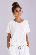 Linen Crochet Top
