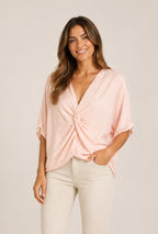Twist Front Linen Top