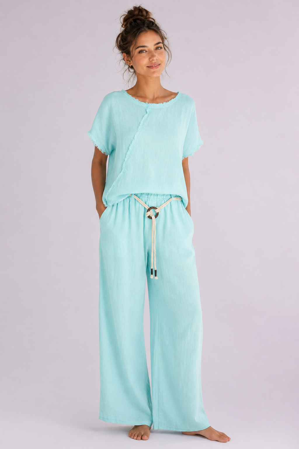 RJJ Wide Leg Linen Pants
