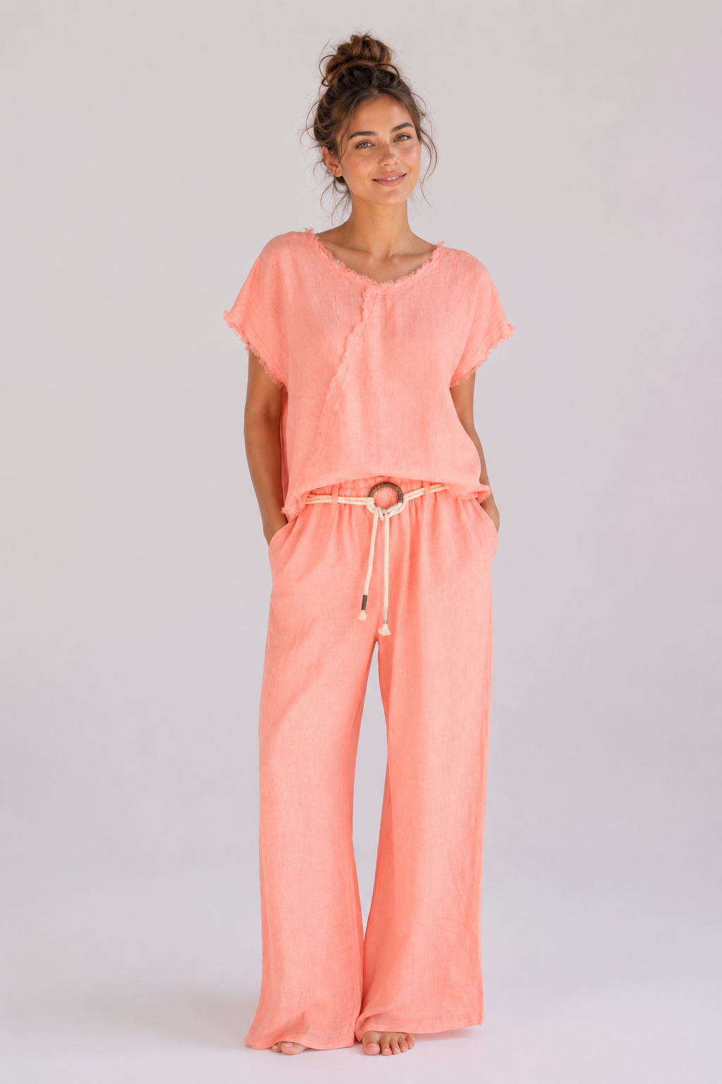 RJJ Wide Leg Linen Pants
