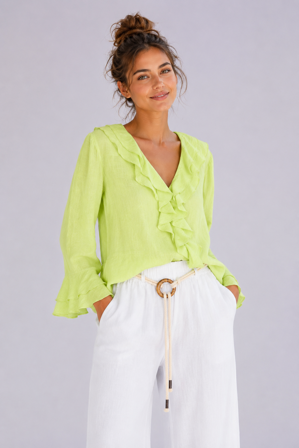 Linen Frill Top