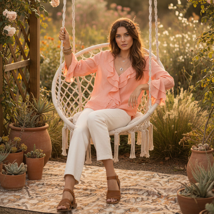 Linen Frill Top