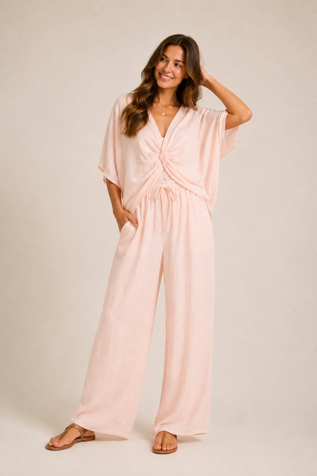 Twist Front Linen Top