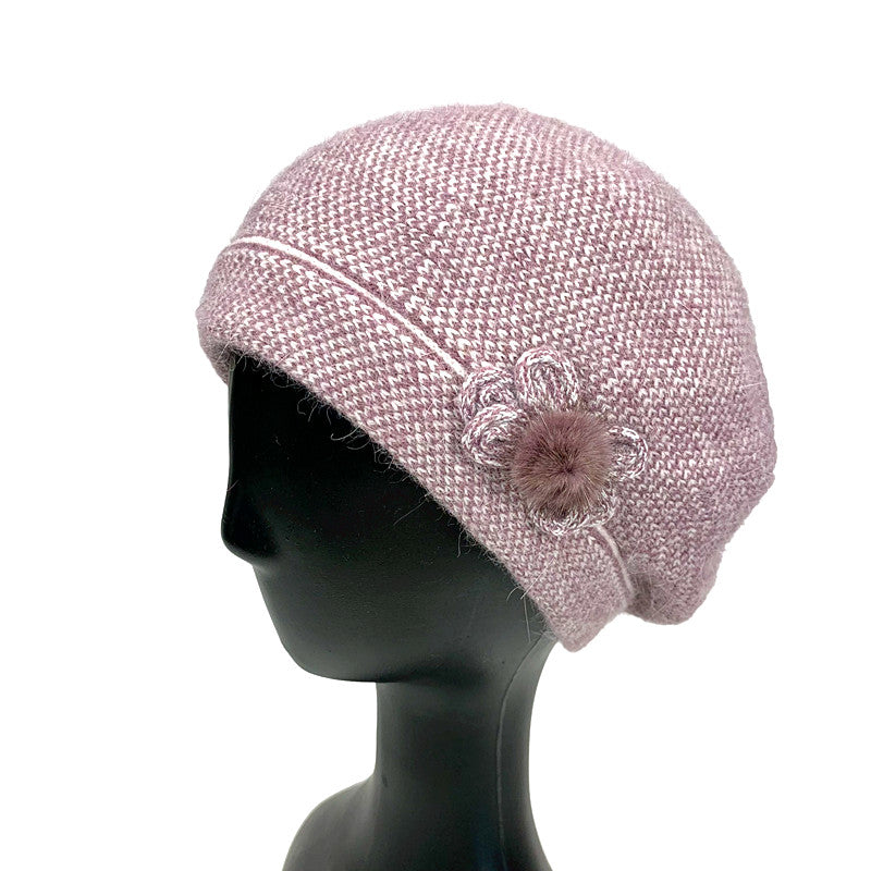 Melange Beret with Side Deco