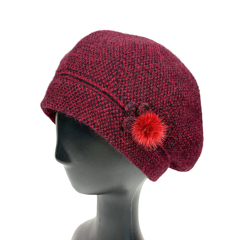 Melange Beret with Side Deco