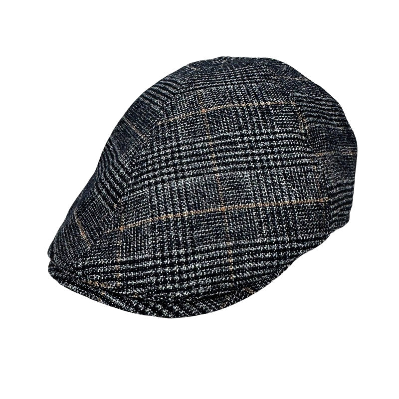 Wool Blend Plaid Flat Hat ATN