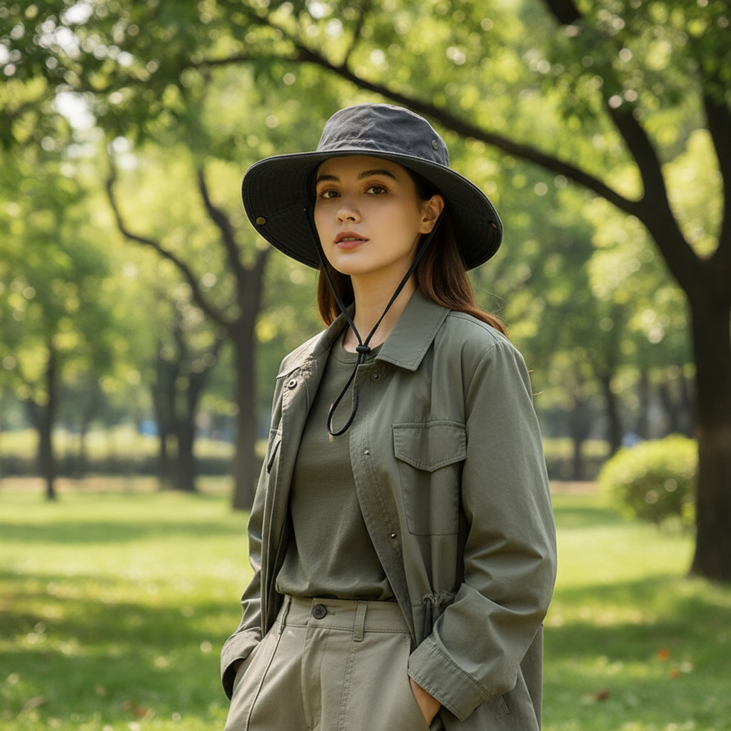 Wide Brim Washed Cotton Hat