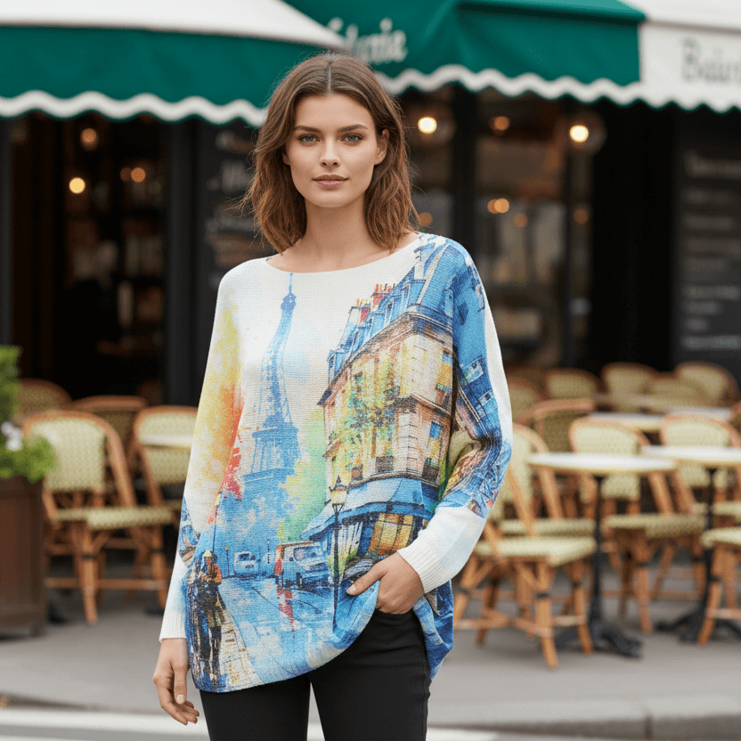 Paris Street Scene top Wednesday Lulu