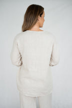 Reva Linen Pintuck Top