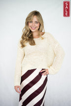 SIS Yarn knit top cream