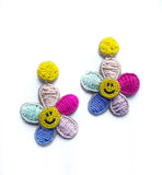 Daisy Beaded Earring Pastel Rainbow