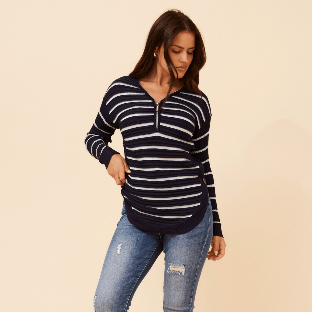 Ckm Gold Lurex Rib Jumper Gypsyroad Bowral