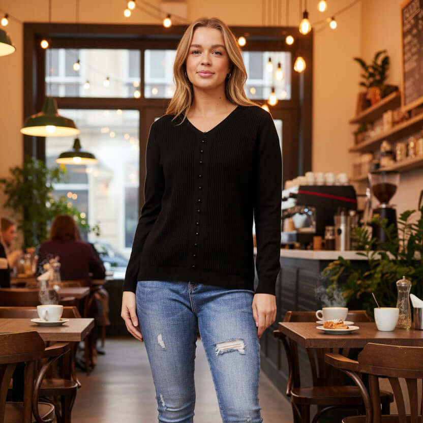 Rochelle Pearly Jumper black Caroline Morgan