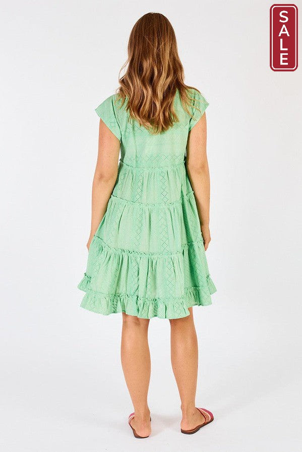 Lulalife Arielle Tiered dress Mint