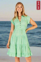 Lulalife Arielle Tiered dress Mint