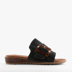 Mivari Raffia Slides Black