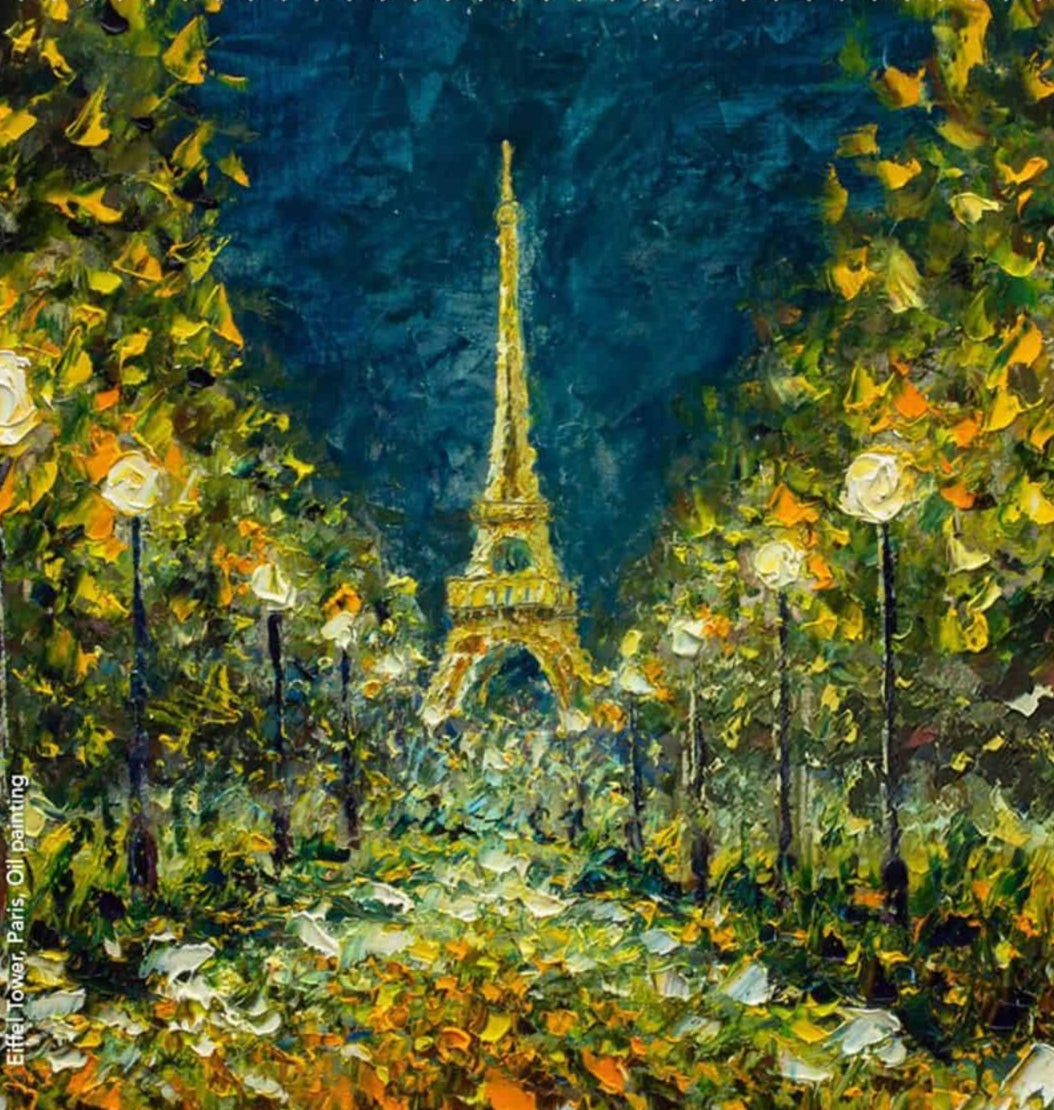 Velour Glasses Case – Lanterns & Trees in the Park, Paris