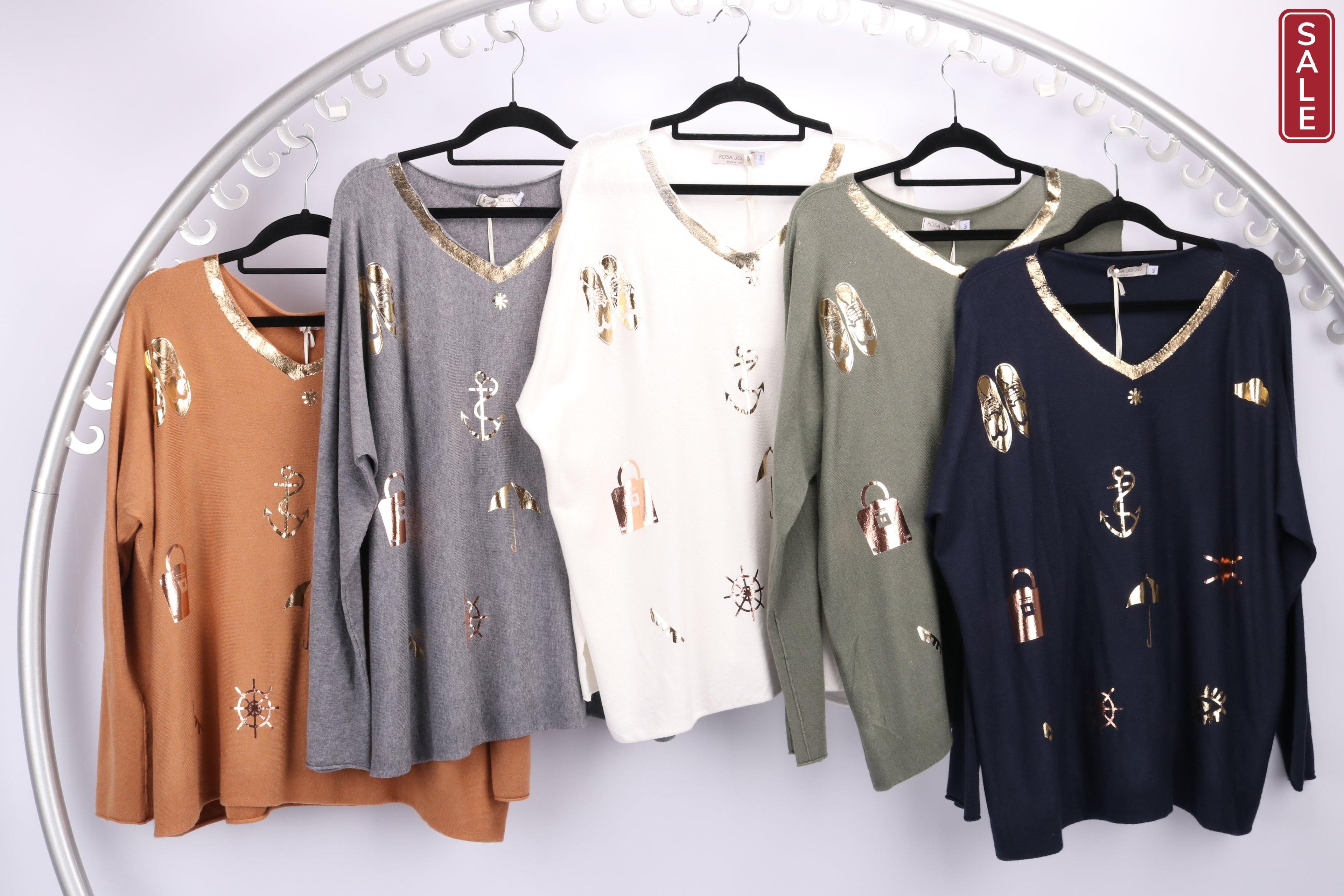 RJ V neck Foil top Sage