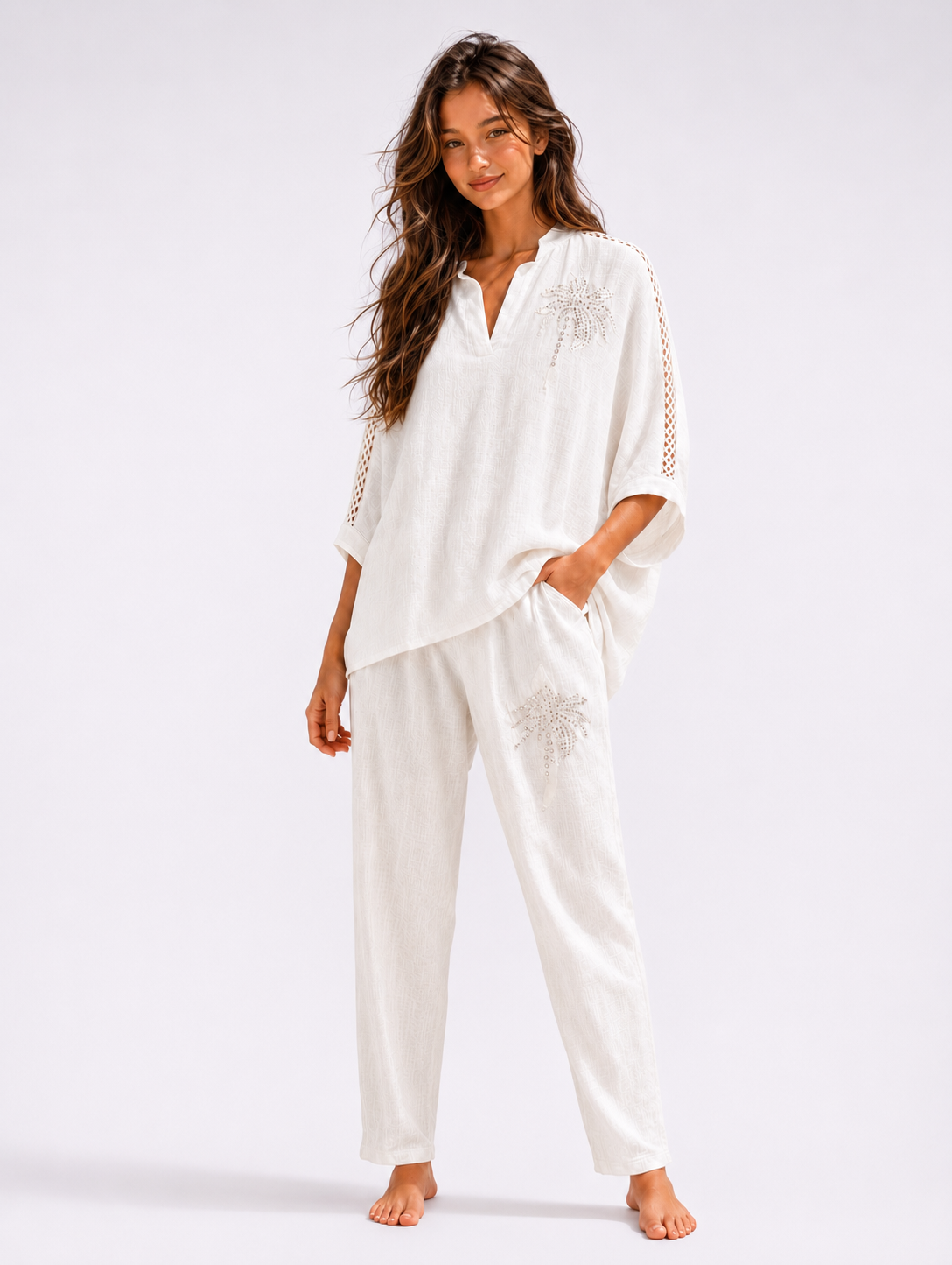 Linen Palm Pants