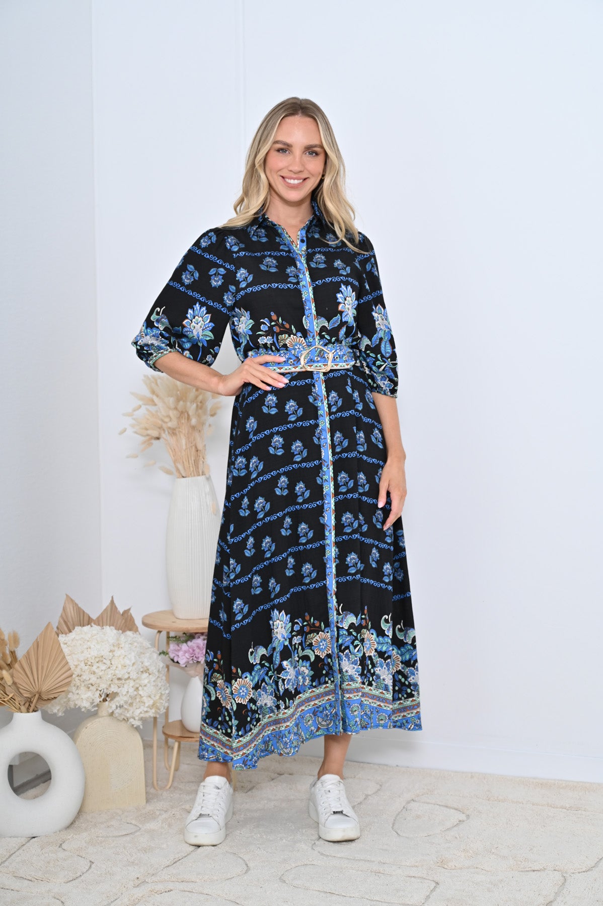 Bassett Maxi Dress-navy