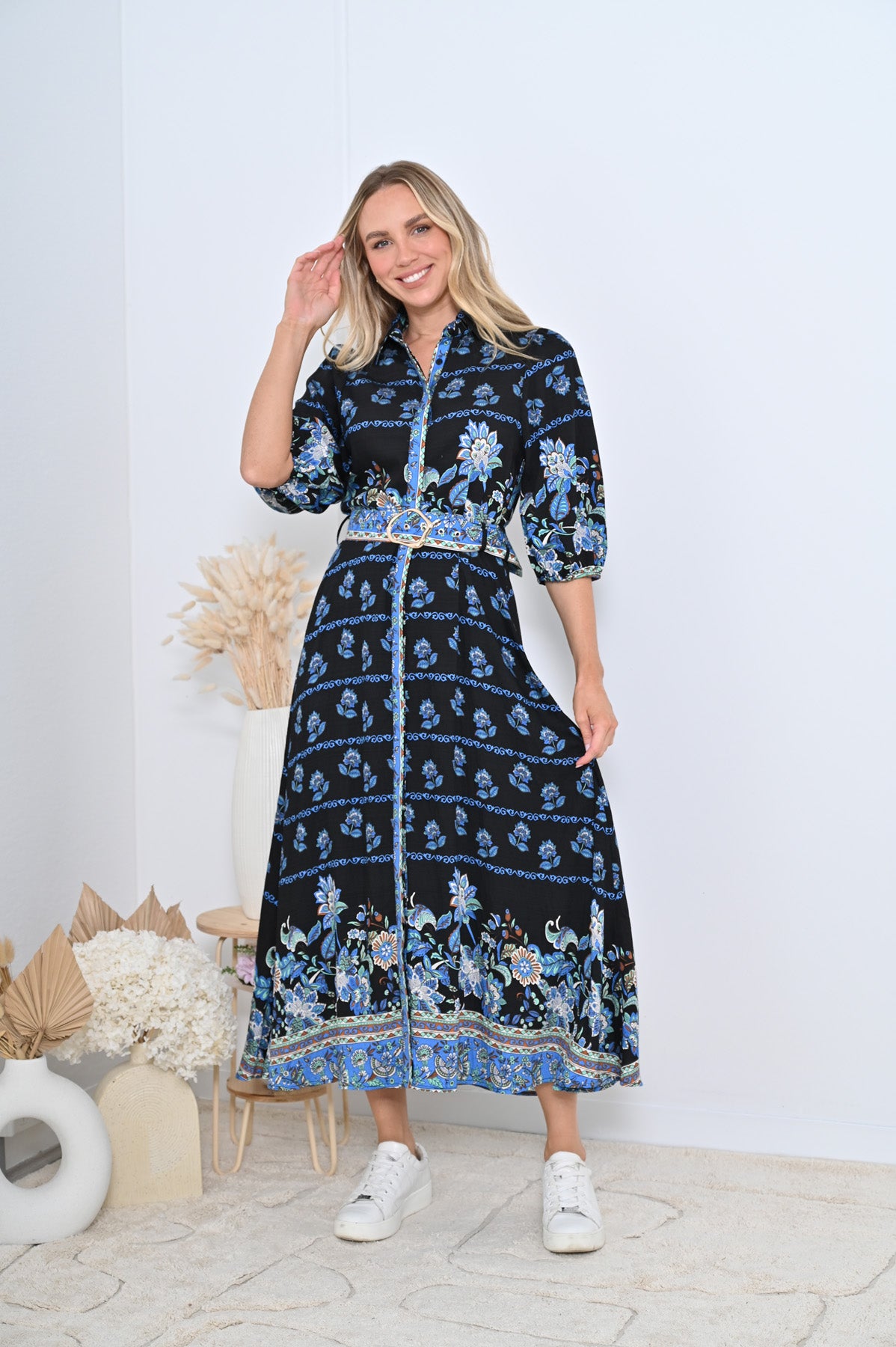 Bassett Maxi Dress-navy