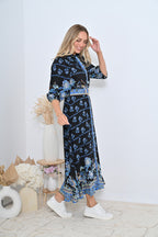 Bassett Maxi Dress-navy
