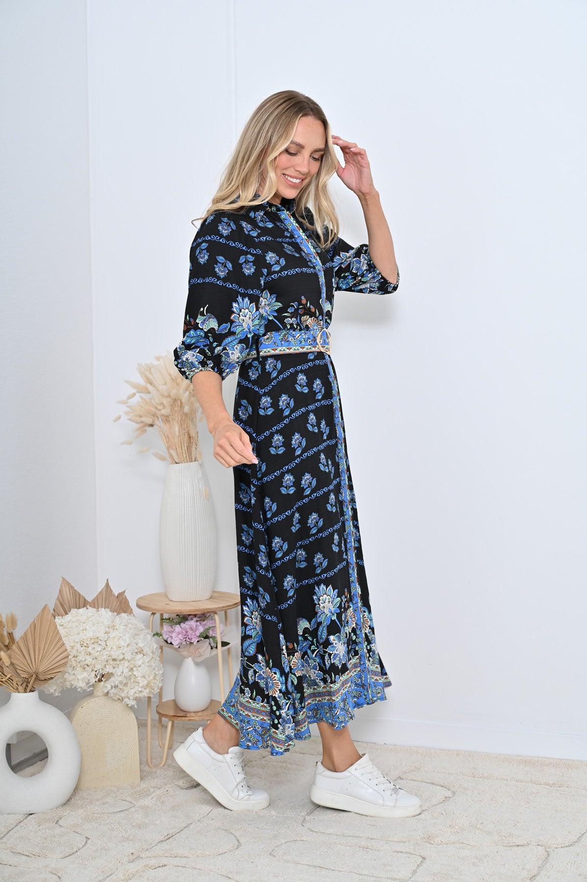 Bassett Maxi Dress-navy