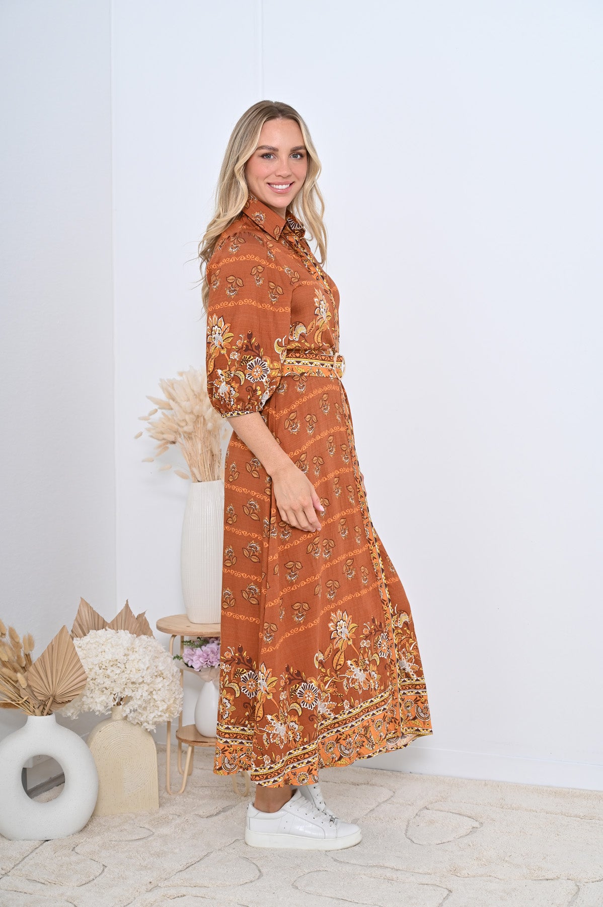 Bassett Maxi Dress Rust