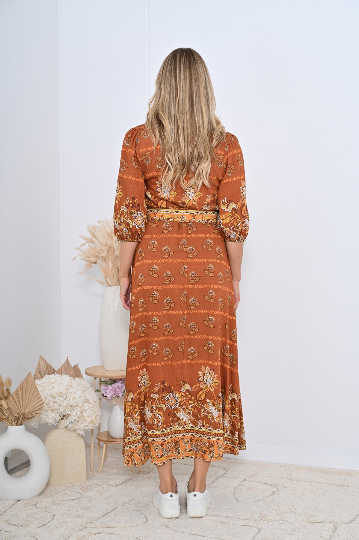 Bassett Maxi Dress Rust
