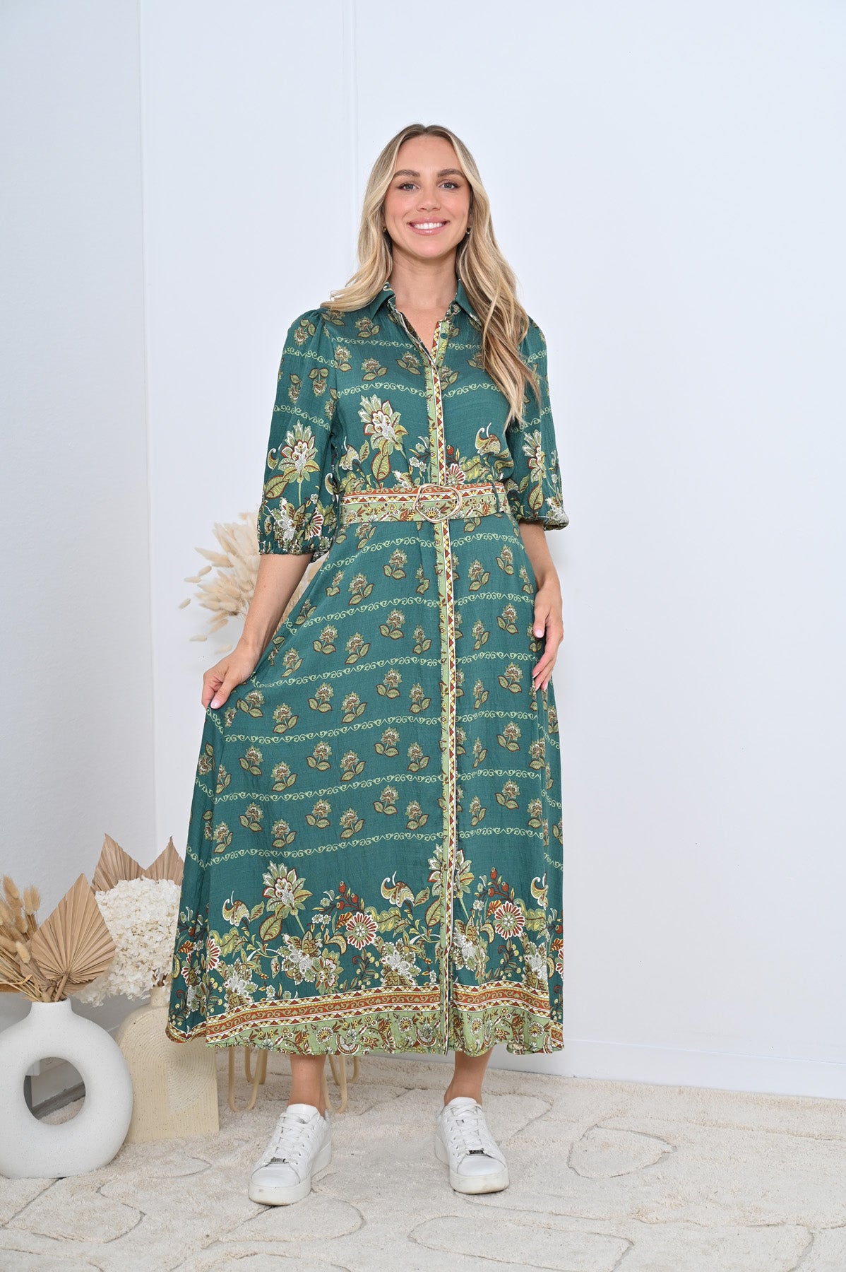 Bassett Maxi Dress-teal