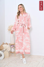 Tie waist shirt dress