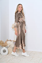 Baroque Dress Khaki