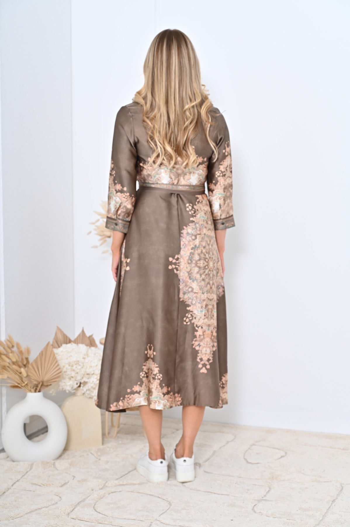 Baroque Dress Khaki