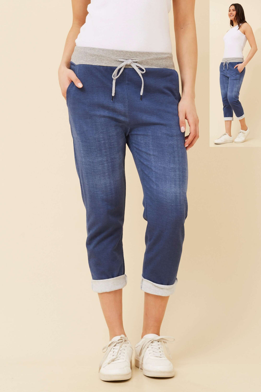 BM Denim 7/8 pants bottega moda