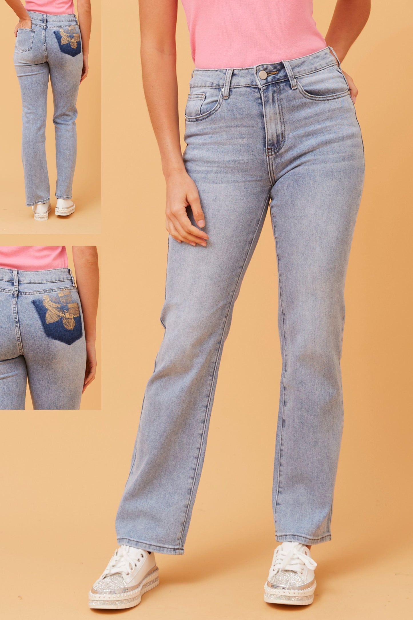 CKM Gold foil jeans