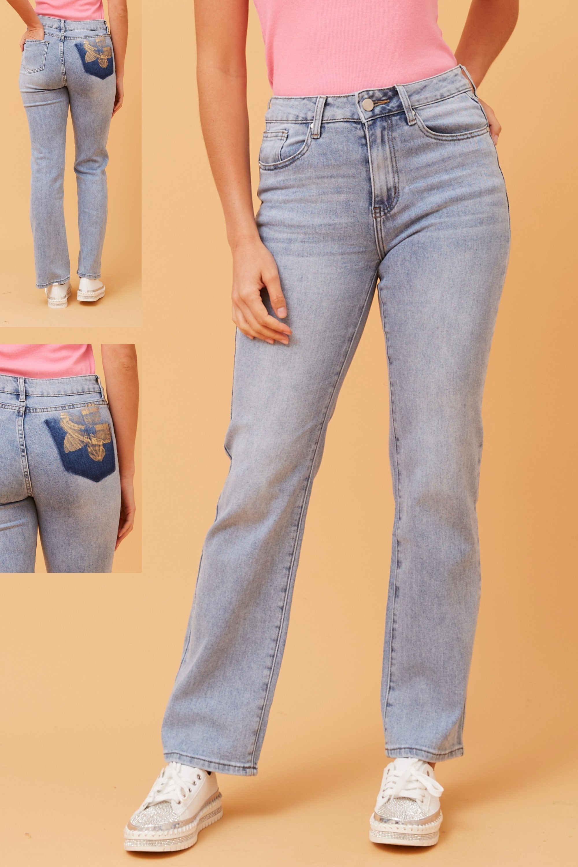 CKM Gold foil jeans