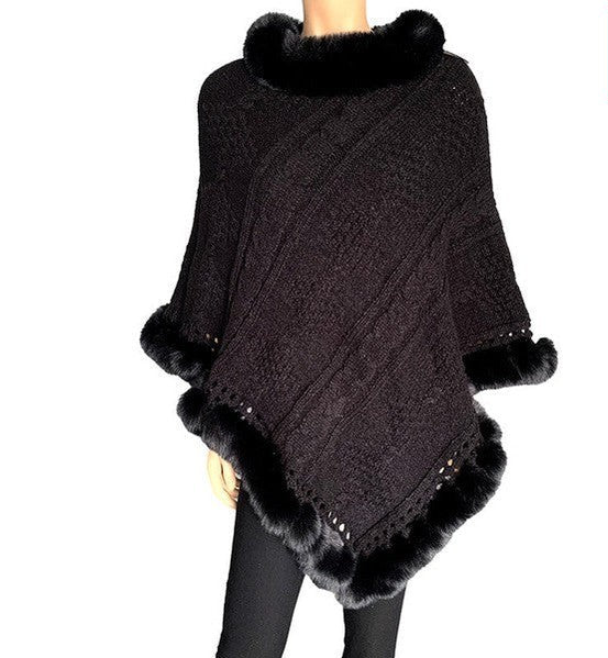Knitted pullover Poncho