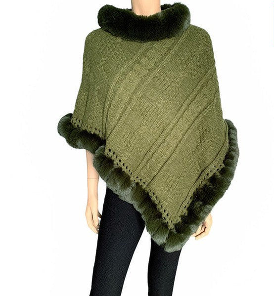 Knitted pullover Poncho