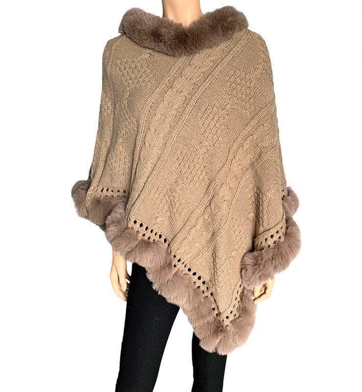 Knitted pullover Poncho