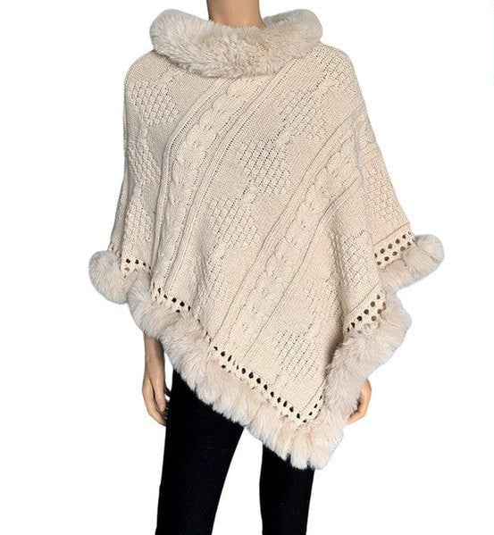 Knitted pullover Poncho