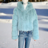 Faux Fur Fox Hooded  jacket
