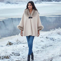 Jannine Faux Fur cuffed poncho ATN