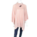 Two Button Poncho in soft pink with stylish collar and buttons, perfect for sizes 8-16.