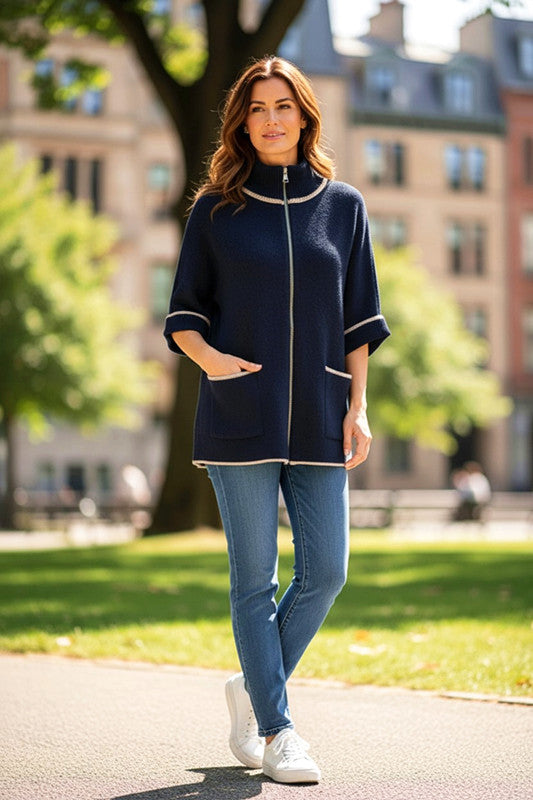 Bente Knitted Zip cape ATN