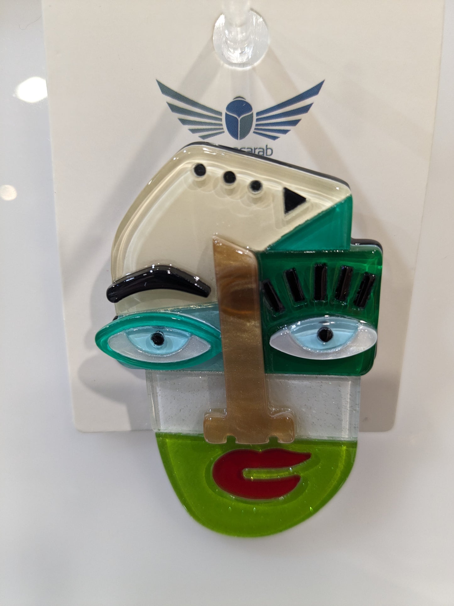 Cubism Face Brooch