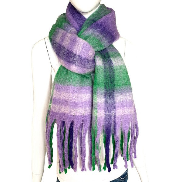 Myrtle Plaid fluffy scarf