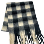Check fluffy scarf