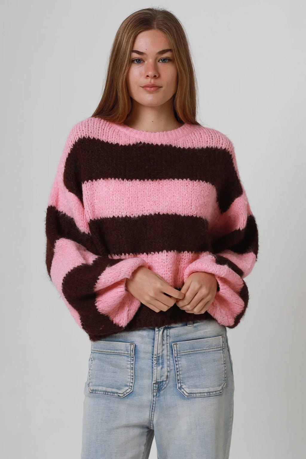 Striped Knit Pink/Choc Gypsyroad Bowral