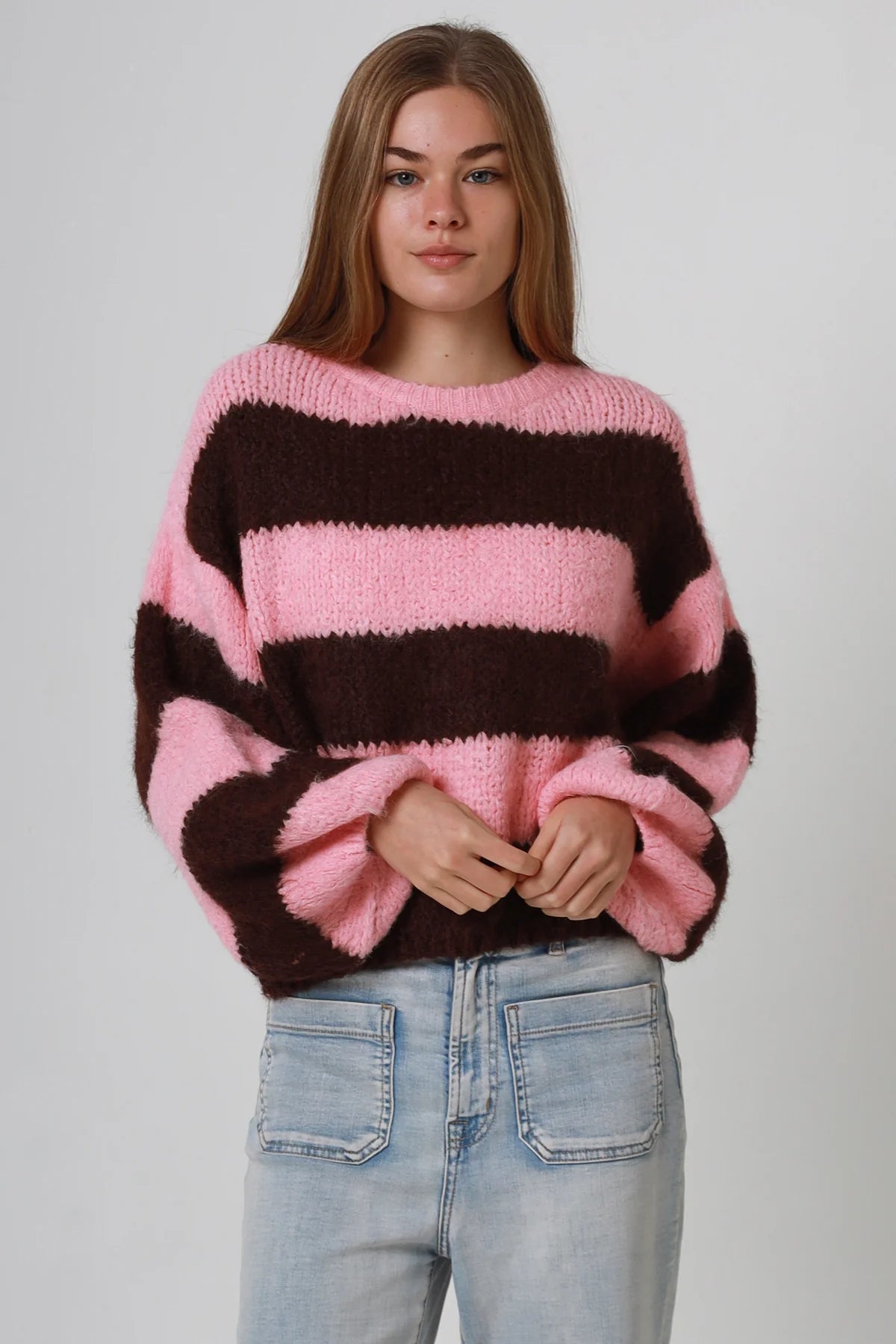 Striped Knit Pink/Choc Gypsyroad Bowral