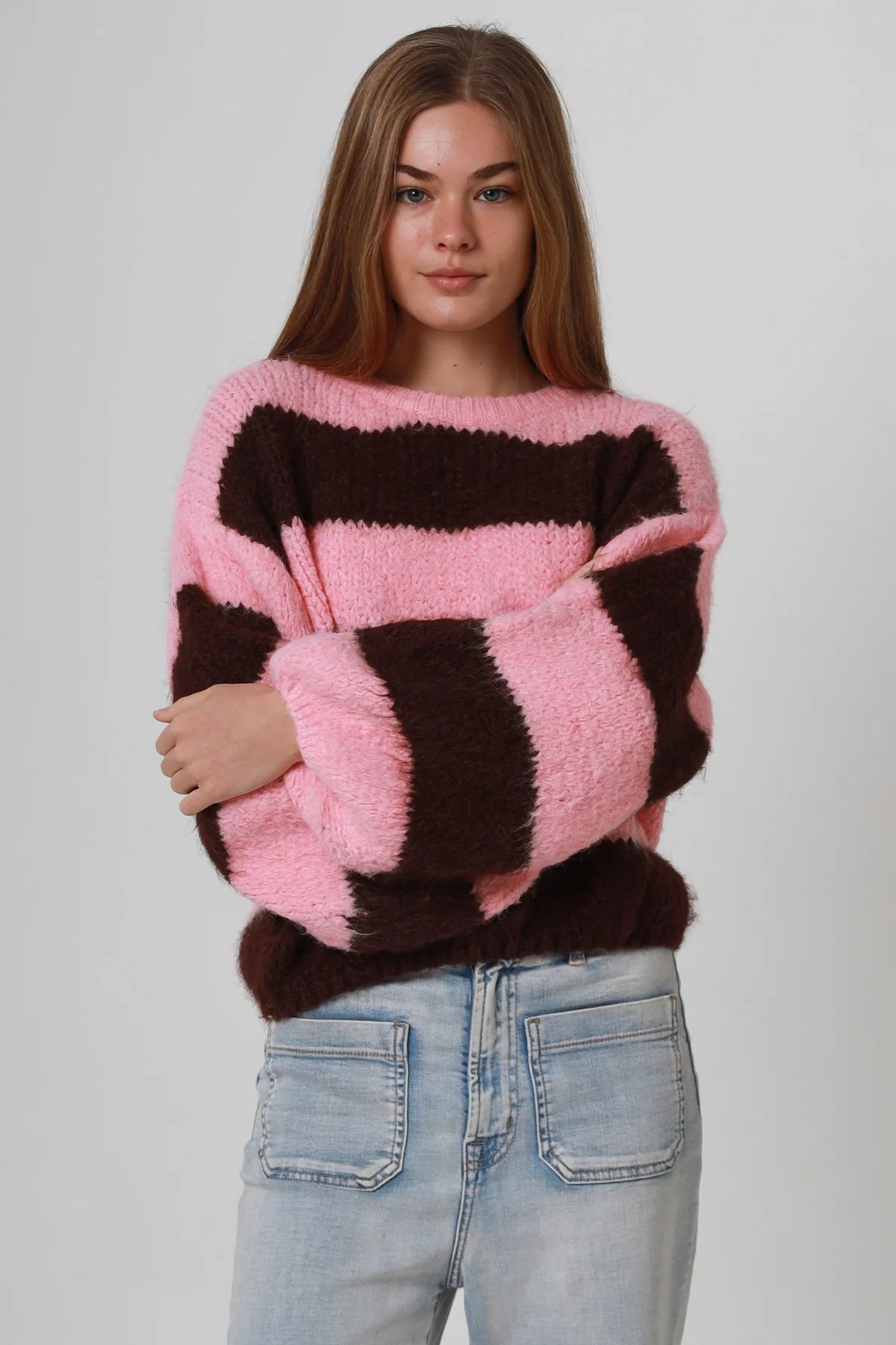 Striped Knit Pink/Choc Gypsyroad Bowral